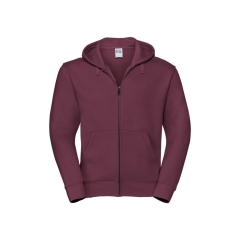 Sweat zippé capuche Authentic bordeaux Russell – 280 g/m²