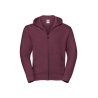 Sweat zippé capuche Authentic bordeaux Russell – 280 g/m²