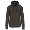 Sweat-shirt zippé capuche Gris homme Kariban 300 g/m²