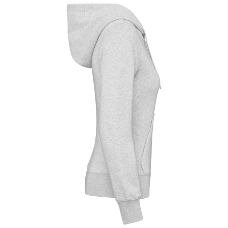 Sweat zippé capuche femme écoresponsable gris Kariban – vue 3