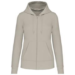 Sweat zippé à capuche écoresponsable femme Beige Kariban