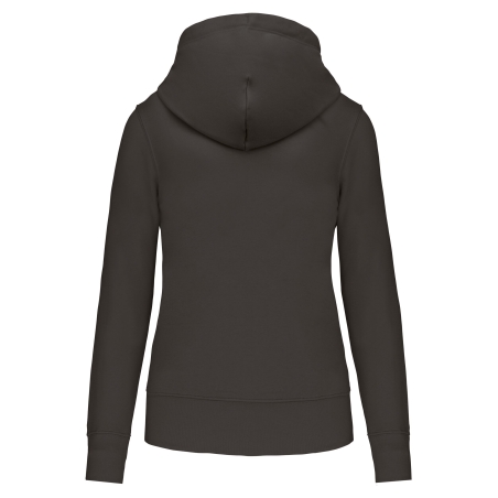 Sweat zippé capuche écoresponsable femme Gris Kariban – vue 2