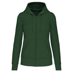 Sweat zippé à capuche écoresponsable femme Vert Kariban