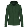 Sweat zippé à capuche écoresponsable femme Vert Kariban