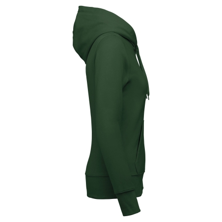 Sweat zippé à capuche écoresponsable femme Vert Kariban – vue 3