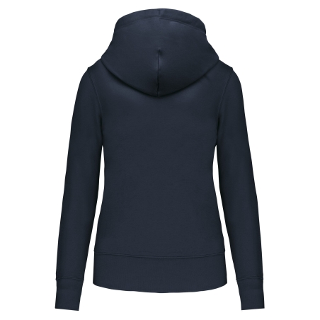 Sweat zippé capuche écoresponsable femme Marine – Kariban – vue 2