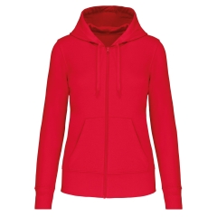 Sweat zippé capuche écoresponsable femme Rouge – Kariban