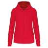 Sweat zippé capuche écoresponsable femme Rouge – Kariban