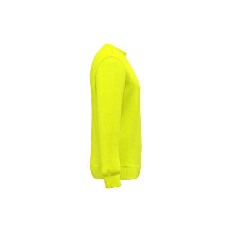 Sweat-shirt recyclé col rond Jaune Fluo Kariban – vue 3