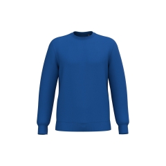 Sweat-shirt recyclé col rond bleu royal unisexe Kariban
