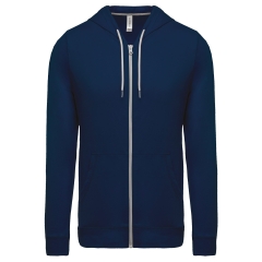 Veste à capuche zippée coton marine Kariban – 180 g/m²