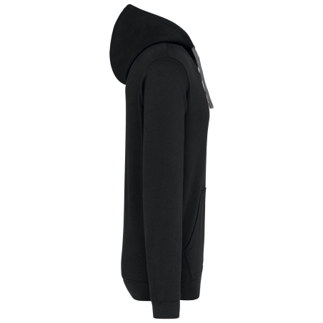 Sweat-shirt capuche contrastée homme Kariban Noir – vue 3