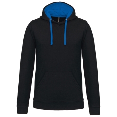 Sweat-shirt capuche contrastée Kariban homme – Noir / Bleu Royal