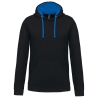 Sweat-shirt capuche contrastée Kariban homme – Noir / Bleu Royal