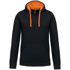 Sweat-shirt capuche contrastée Kariban homme – Orange