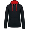 Sweat-shirt capuche contrastée homme Kariban – Noir/Rouge
