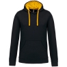 Sweat capuche contrastée Kariban homme – Noir/Jaune