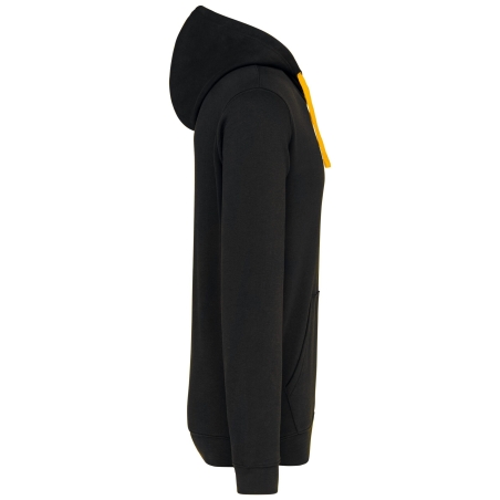 Sweat capuche contrastée Kariban homme – Noir/Jaune – vue 3
