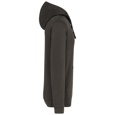 Sweat-shirt capuche contrastée Kariban homme – Noir – vue 3