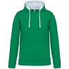Sweat capuche contrastée Kariban homme – Blanc / Vert Kelly
