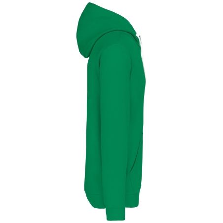 Sweat capuche contrastée Kariban homme – Blanc / Vert Kelly – vue 3
