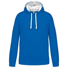 Sweat à capuche contrastée homme Blanc Kariban 280 g/m²