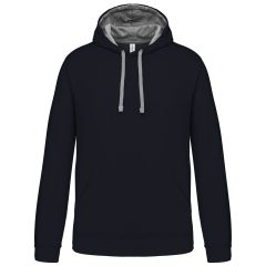 Sweat capuche contrastée bicolore Gris Kariban homme