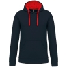 Sweat à capuche contrastée homme Rouge/Marine Kariban