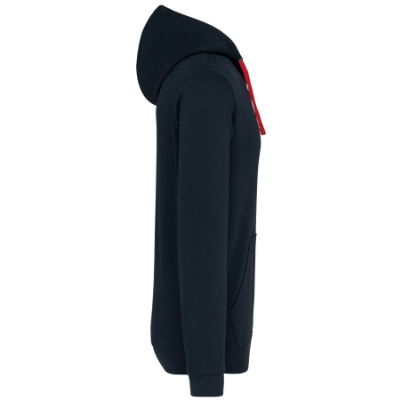 Sweat à capuche contrastée homme Rouge/Marine Kariban – vue 3