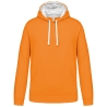 Sweat-shirt capuche contrastée Orange/Blanc Kariban homme