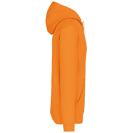 Sweat-shirt capuche contrastée Orange/Blanc Kariban homme – vue 3