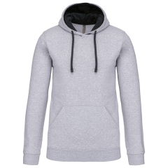 Sweat à capuche contrasté homme Kariban – Noir