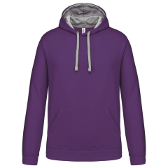 Sweat-shirt capuche contrastée bicolore Kariban – Gris