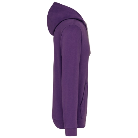 Sweat-shirt capuche contrastée bicolore Kariban – Gris – vue 3