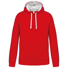 Sweat-shirt capuche contrastée bicolore homme Kariban Blanc