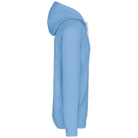 Sweat à capuche contrasté Kariban homme – Blanc / Bleu ciel – vue 3