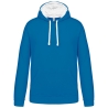Sweat à capuche contrastée homme Bleu Tropical / blanc Kariban 280 g/m²