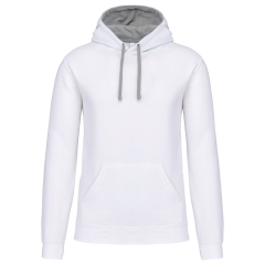 Sweat capuche contrastée homme Kariban Blanc / Gris fin