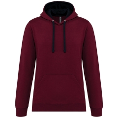 Sweat à capuche contrastée Bordeaux/Marine Kariban homme