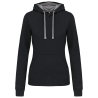 Sweat à capuche contrastée femme Kariban – Noir / Gris