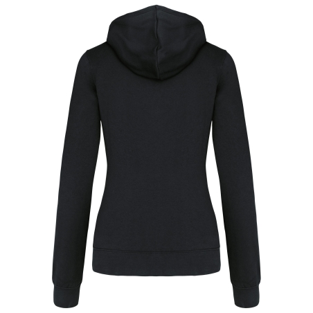 Sweat à capuche contrastée femme Kariban – Noir/Rouge – vue 2