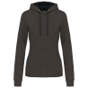 Sweat à capuche contrastée femme Kariban – Gris foncé / noir/Gris