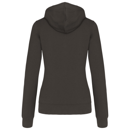 Sweat à capuche contrastée femme Kariban – Gris foncé / noir/Gris – vue 2