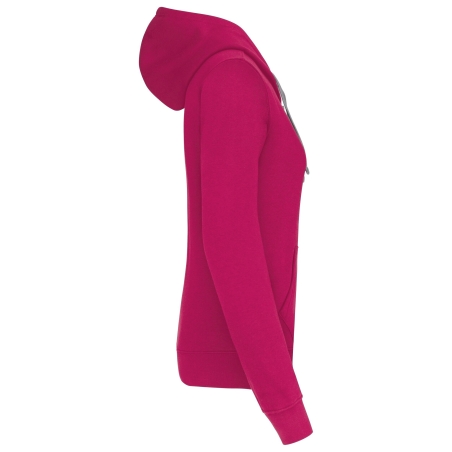 Sweat capuche contrastée femme Fuchsia/Gris Kariban – vue 3