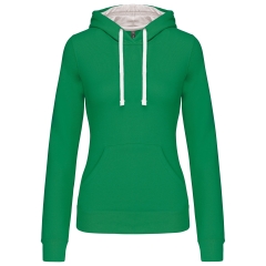 Sweat capuche contrastée femme Kariban – Blanc 280 g/m²