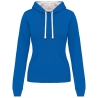 Sweat capuche contrastée femme Blanc & Bleu Royal Kariban