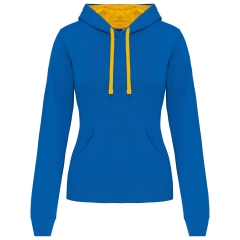 Sweat capuche contrastée femme bicolore Jaune Kariban