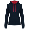 Sweat capuche contrastée femme Kariban Rouge – 280 g/m²
