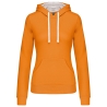 Sweat à capuche contrastée femme Orange/Blanc Kariban