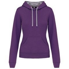 Sweat à capuche contrastée femme Gris/Violet Kariban